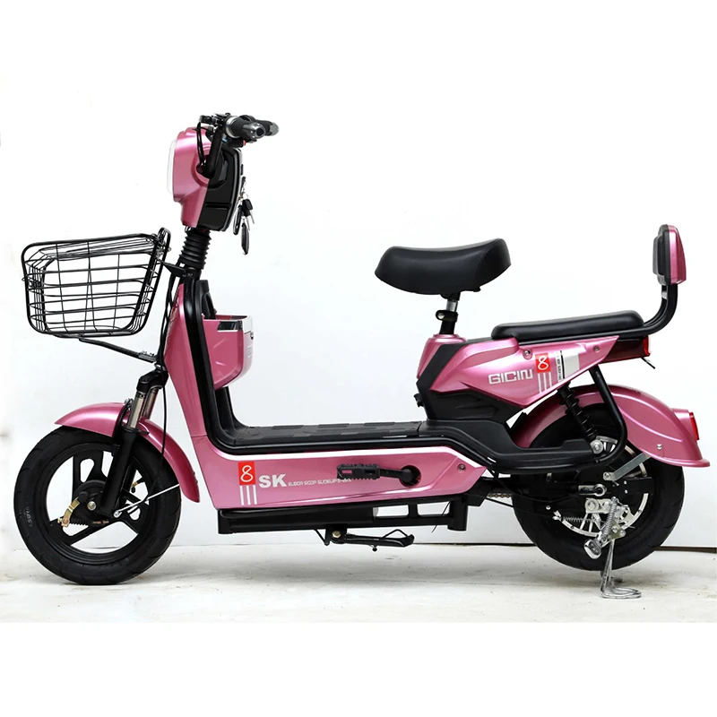 Wholesale Price 14 Inch Step Through Electric Bike 350W 48V 12AH 20AH City Electric Bike Scooter with Pedal Storage Battery image 5