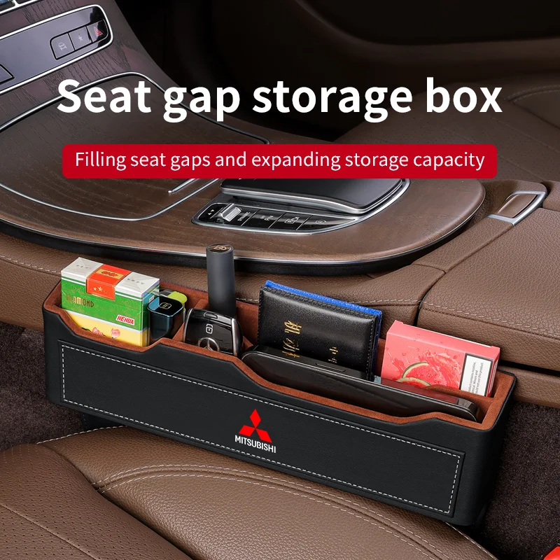 

Car Seat Gap Organizer Seat Crevice Slot Storage Box For Mitsubishi Outlander Pajero Asx Lancer Evolution X Ralliart L200 Triton