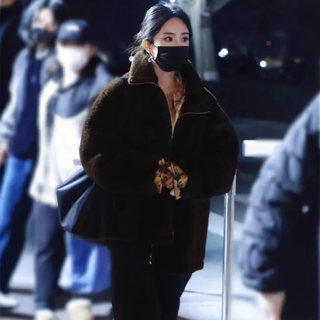 

Women's Brown Artificial Fur Outwear Loose Stand-Up Collar One-Piece Winter Coat Fashion Outerwear for Ladies