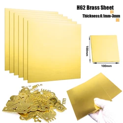 H62 Brass Plates Metal Customized Size Frame Model Mould DIY Contruction Brass Pad Brass Sheet Thickness 0.1mm-3mm