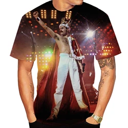 New Freddie Mercury Queen Rock Music Singer 3D Print T-Shirts Men Women Short Sleeve T Shirt Harajuku Y2k Tees Man Tops Clothing