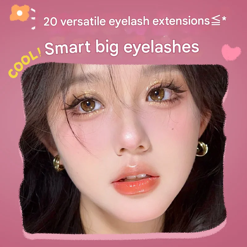 Sztuczne rzęsy bez kleju, samoprzylepne, naturalnie długie i podkręcone, stylizowane na oczy z kreskówek, tworzące atmosferę idoli.