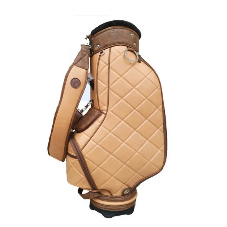 Sac de golf personnalisé en forme de diamant avec roues, étanche, léger, durable, cuir PU, nouveauté, support