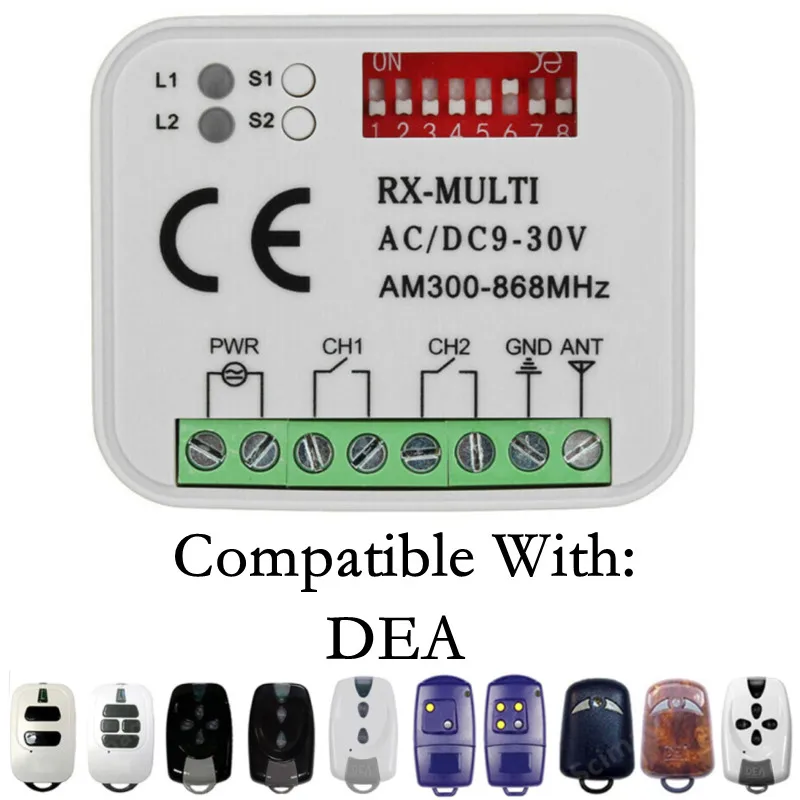 

DEA GT2M GT4M 433,93mhz garage remote control DEA fixed code garage command DEA gate remote receiver