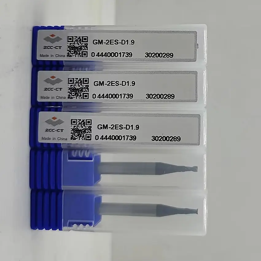 

GM-2ES-D1.9 ZCC.CT GM-2ES Двухлопастная прямая ручка Малый диаметр Плоская концевая фреза Φ1,9*4,0*50 2T 2 фрезы Плоская концевая фреза