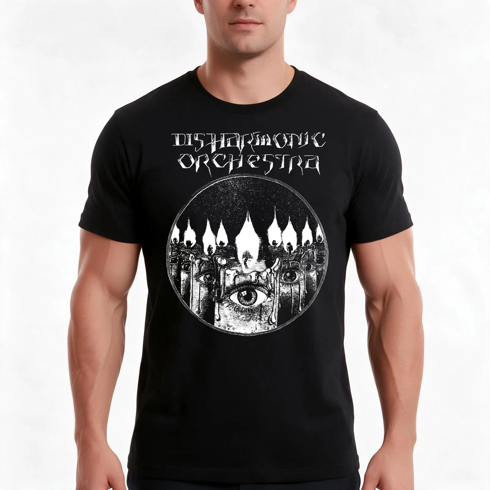 Disharmonic Orchestra - Candles T-Shirt, Summer Casual Cotton Tee, Oversized Streetwear Tops, Vintage Graphic Print, 100% Cotton