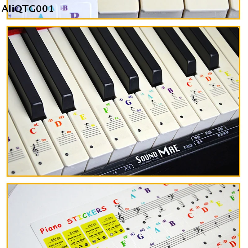 Keyboard notes Sticker 88/61/54/49/37 keys Piano Sticker Transparent