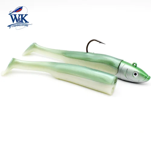 Slinky Shad Set 22 g Jig Head con 9 cm 8 g Señuelo de pesca súper suave Puntas de pescado grande para Rockfish Bass y Pollock Fishi