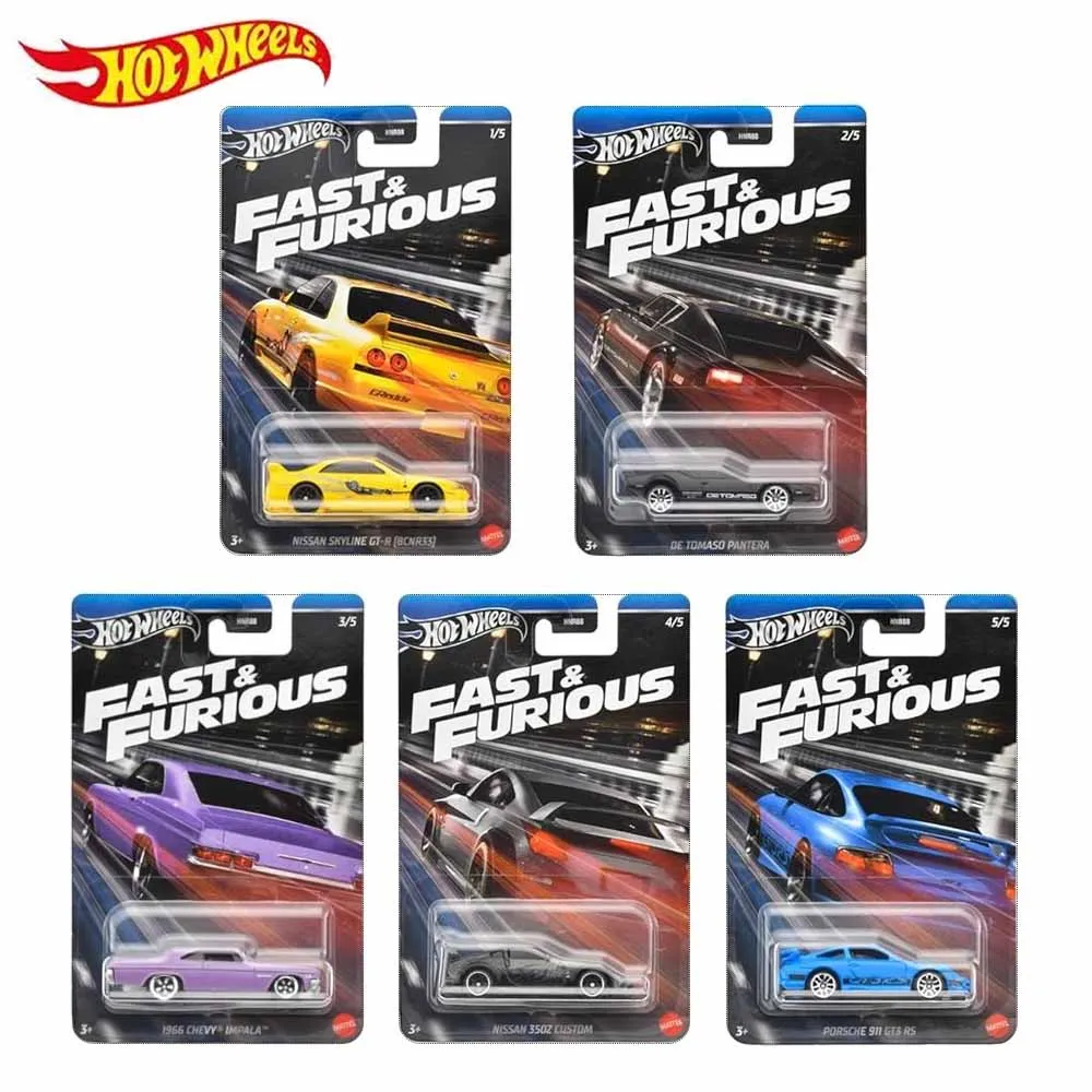 Hot Wheels Car Fast & Furious Toys for Boy 1/64 Diecast Vehicle Nissan 350Z Porsche 911 Gt3 Rs Chevy Impala Toy Gift