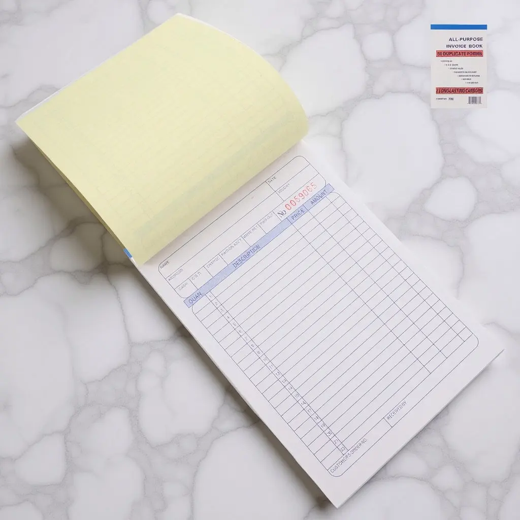 Small Business Sales Order Receipt Book Multicolumn Design for Restaurant Order Tracking Invoice Management