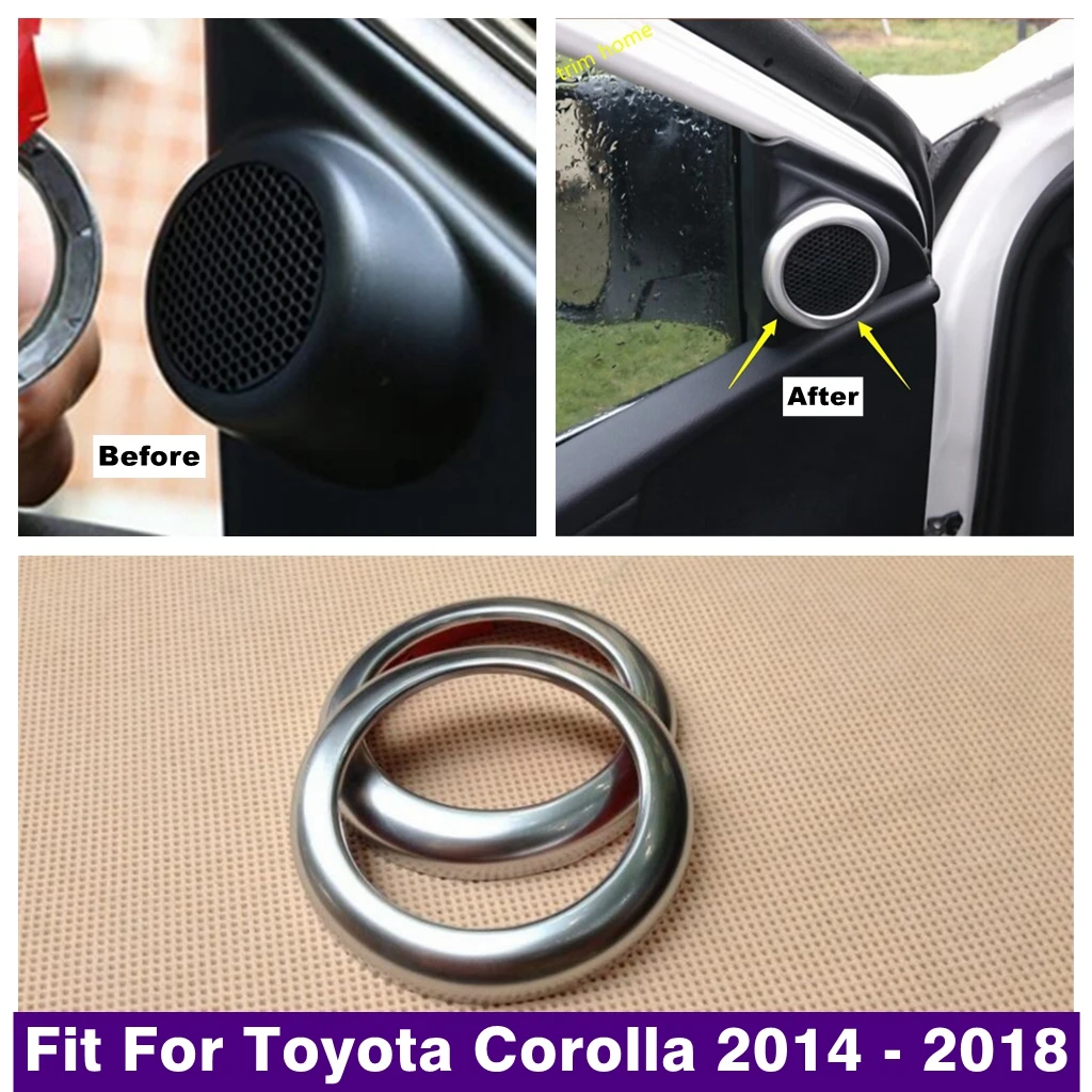 

Pillar A Stereo Speaker Audio Loudspeaker Decoration Ring Cover Trim Fit For Toyota Corolla 2014 - 2018 Car Accessories