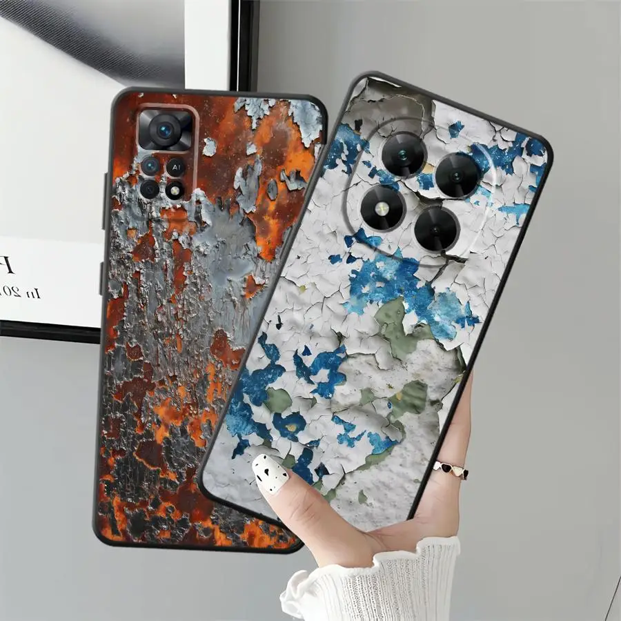 Case for Xiaomi Redmi Note 9s 11S 10 9 8 Pro 12S 10S 11 13 12 Pro Plus Funda Phone Cover Rust Art