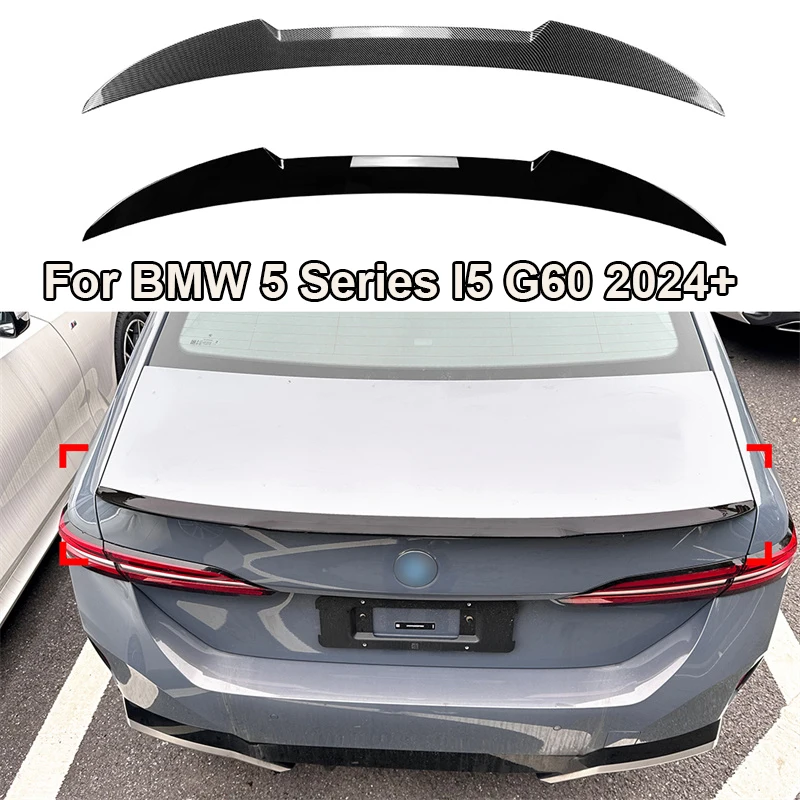 

Car Tail Tailgate Splitter Trunk Roof Wings Spoiler Rear Wing Spoilers For BMW 5 Series I5 G60 2024 + M4 HIGH KICK DUCKBILL