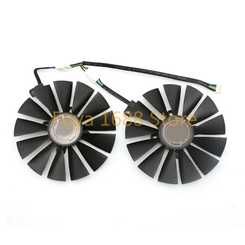 For ASUS DUAL-RX580-8G (13 Leaves/Dual Fan Version) Graphics Card Fans 4 Pin