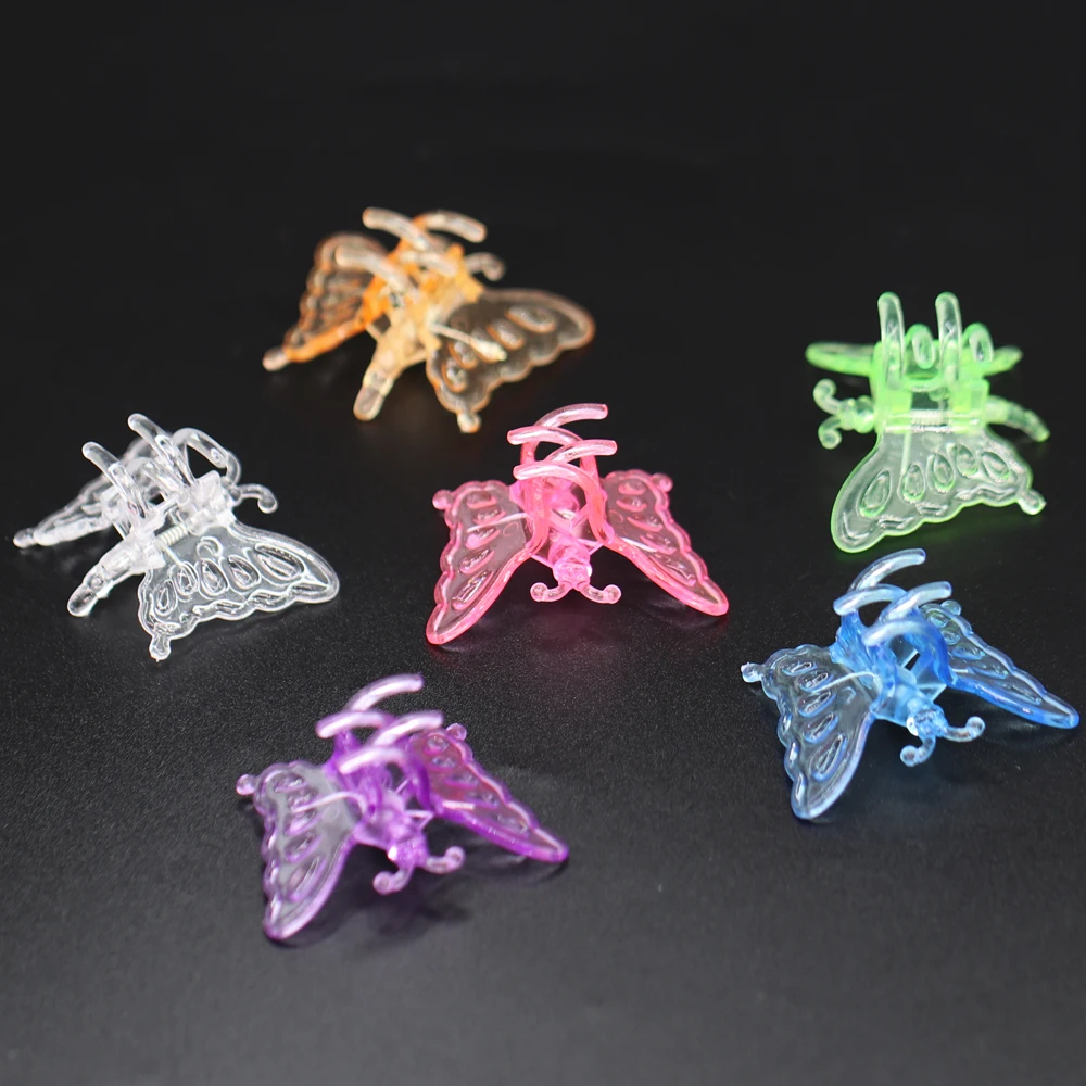 12-48PCS 20x35MM Cute Butterfly Plant Clips Orchid Support Clamp for Fixing Garden Climbing Vine Stem Colorful Animal Decoration