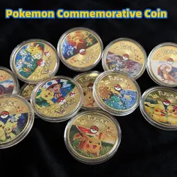 Pokemon Anime Gold Plated Gold Coin Game Commemorative Coin Pikachu Mewtwo Charizard Gold Coin Game Collection Childrens Gift