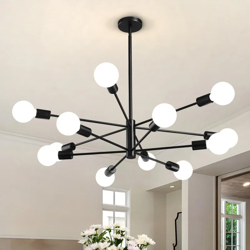 Decorative Living Room Chandelier Light 6/8/10/12 Lamps Heads Modern E27 Ceiling Chandelier Dining Room Bedroom Chandelier Lamp