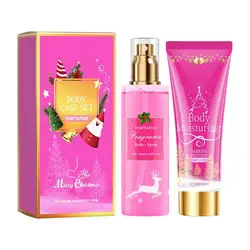 2pcs Long Lasting Fragrance Moisturizing Body Cream Christmas Women's Body Lotion Plant Fruit Scent Fragrance Body Mist 100ml