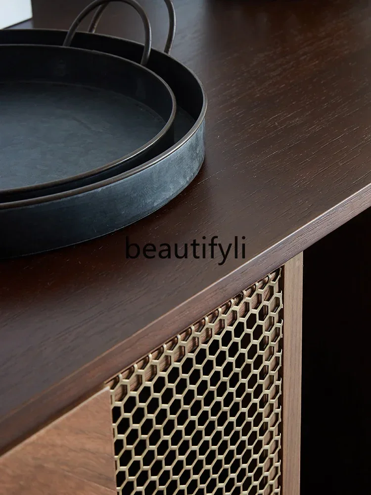 

S1S Side cabinet Modern simple retro tea cabinet Middle ancient style living room wall storage cabinet