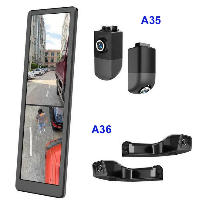 16 Inch Screen DVR for Bus Truck RV Motorhome Side Dual Lens Electronic Mirror Left Right Back Blind Spot View System view 2