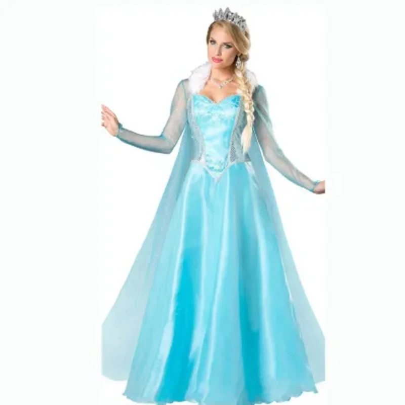 European Court Princess Dress Snow White Long Wedding Evening Gown Dresses Cinderella Fancy Ball Halloween Party Cosplay Costume