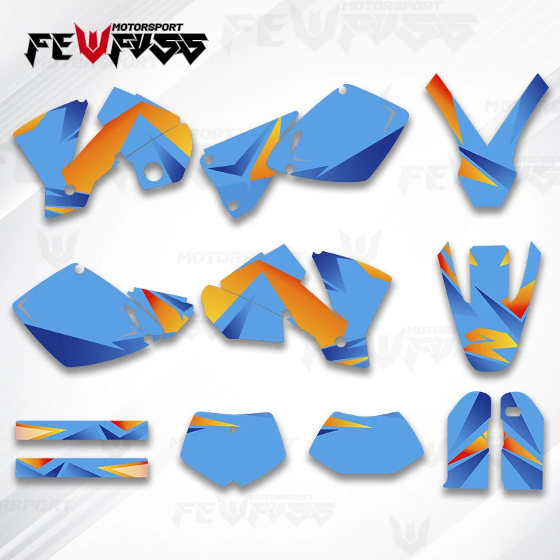 Fewfuss Motorcycle Graphics Decal Stickers Kits for KTM SX SXF EXC XCW 2001 2002 Number Name Background Custom
