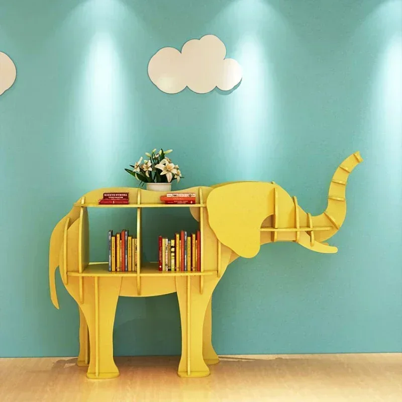 Side Table Animal-Shaped Bookshelf Floor Shelf Library Display Children's Picture Book Shelf