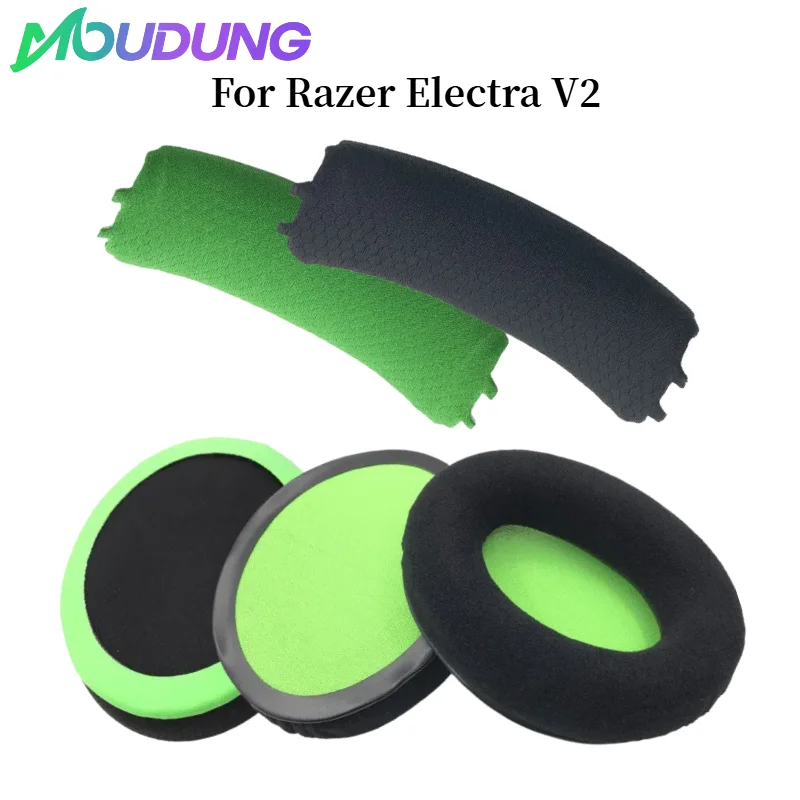 

MOUDUNG Replacement Earpads Foam Ear Pads /Head beam cushion For Razer Electra V2 Headphones Earmuff Earphone Sleeve Headset