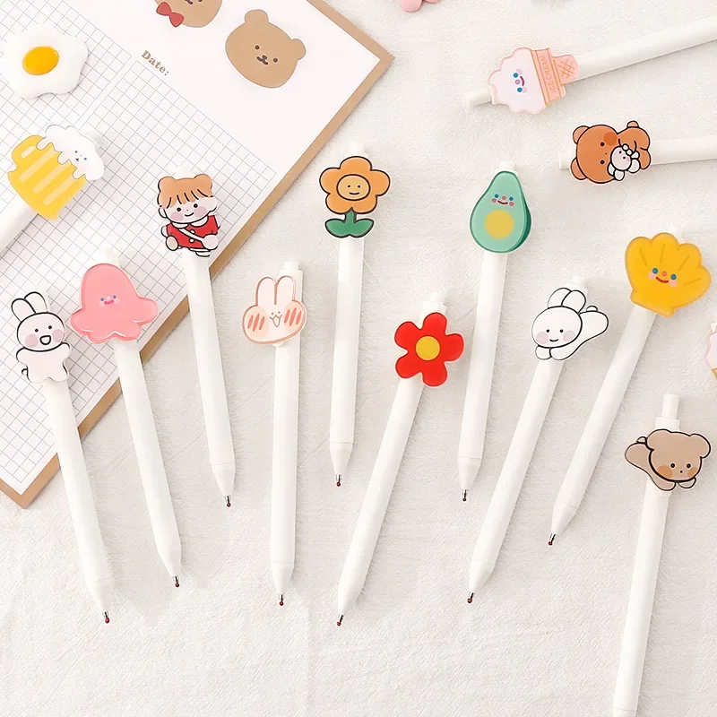 50pcs girl's heart Korean version neutral pen cute creative push Korean net red super cute
