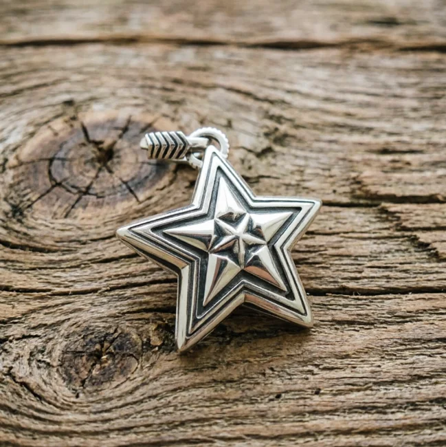 925 sterling silver pentagram pendant, male manufacturer, direct sales, fashionable retro Thai silver necklace, female collarbon