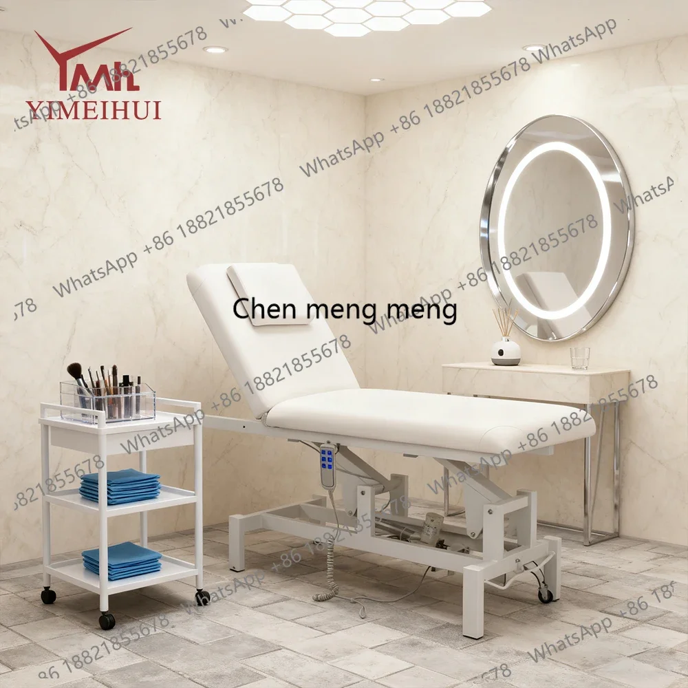 z10Electric 2 Motors Massage Body Beauty Salon Treatment Table White Lash Tattoo Acupuncture Treatment Bed