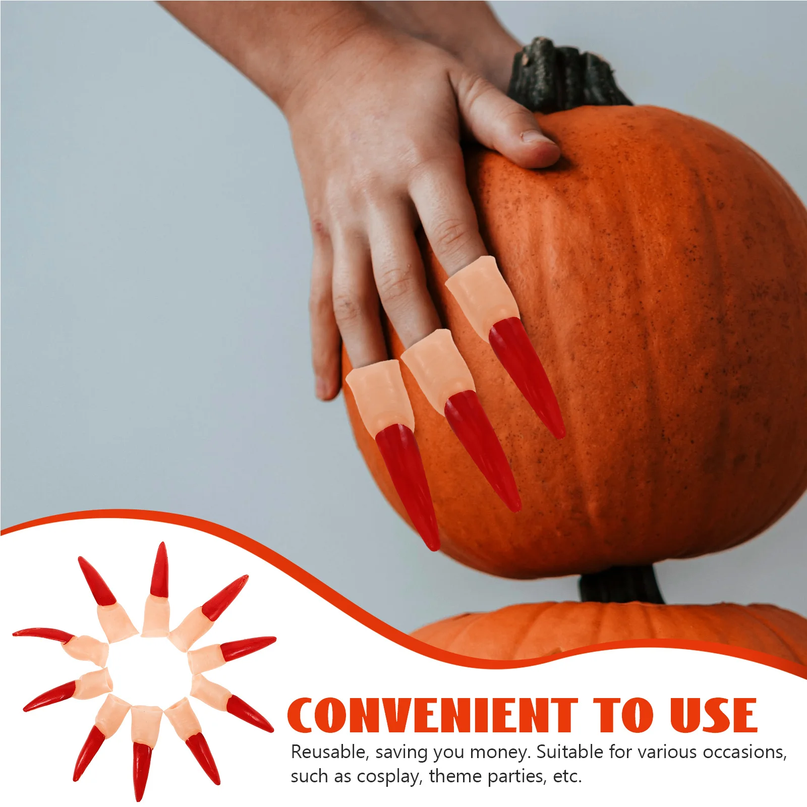 10 Stuks Halloween Nep Vinger Covers Realistische Heks Vingers Herbruikbare Horror Party Props Enge Decoratieve Rubber Halloween