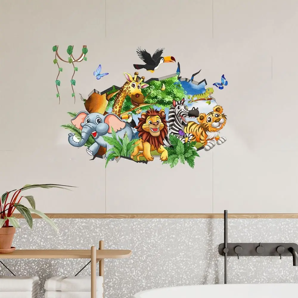 

2 sheets/set Self-adhesive Animal Wall Stickers Cartoon Removable Background Decor Decals Waterproof Creative Wallpaper Kitchen