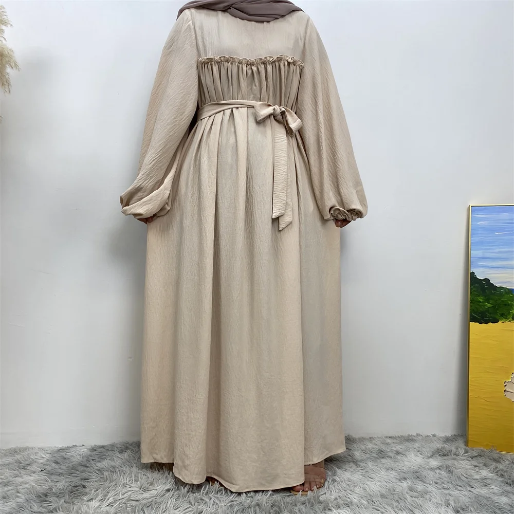 Plain Abaya Dress Long Sleeve Muslim Women Loose Robe African Dresses Islam Dubai Modest Kaftan Eid Prayer Garment Jilbab