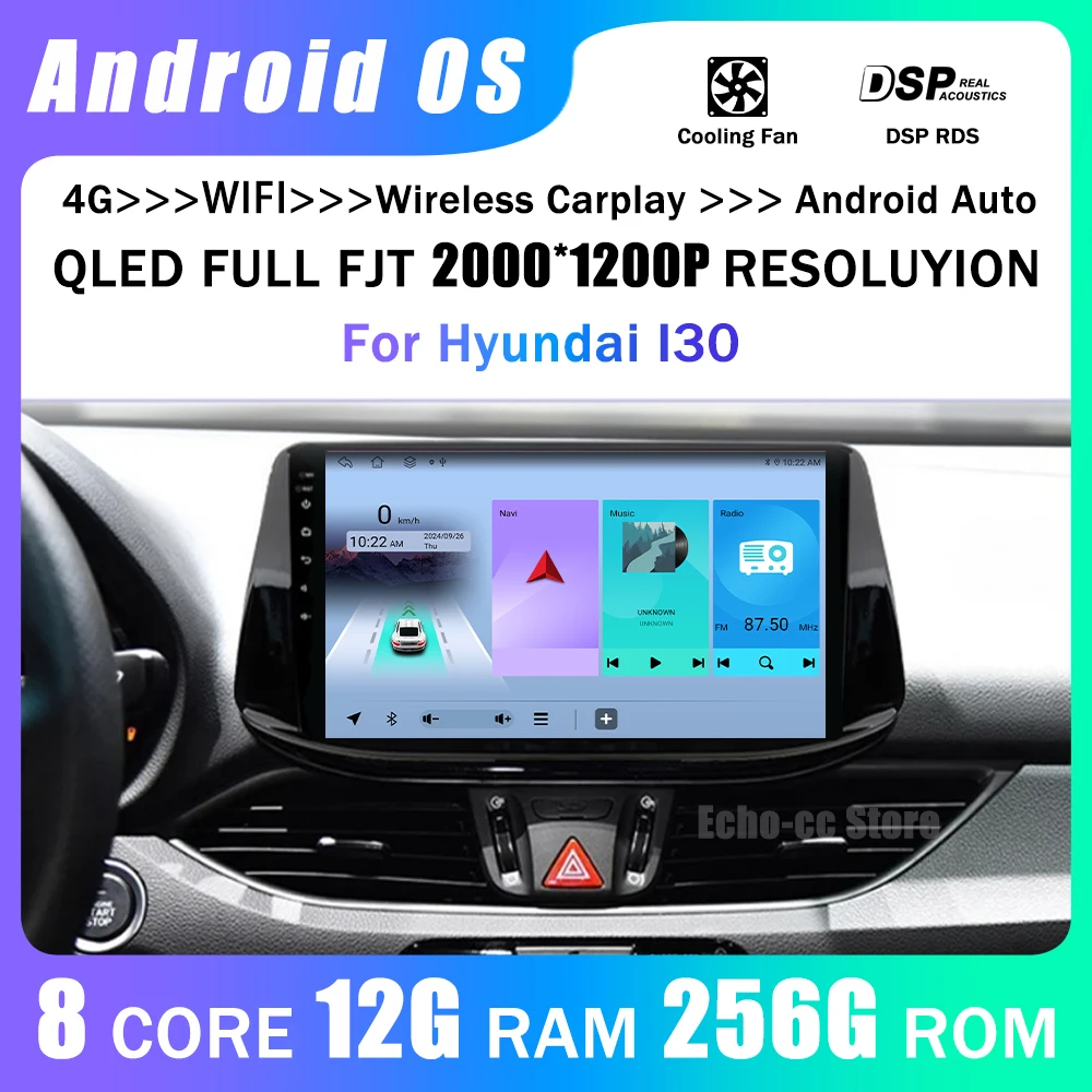 

Android 14 Car Radio For Hyundai I30 2017 - 2019 Navigation GPS Android Auto 5G Screen Wifi Multimedia Player Bluetooth No 2din