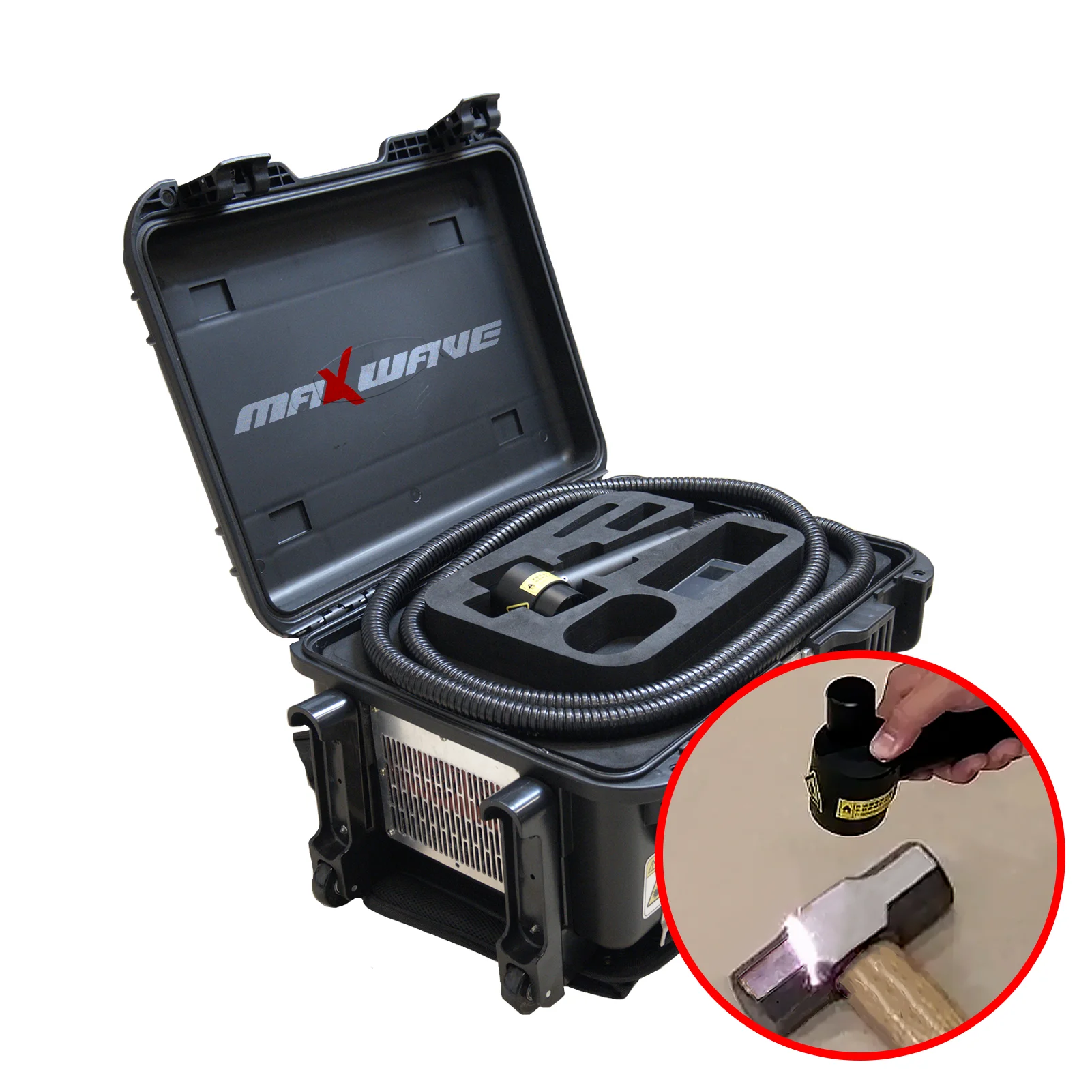 Zaino piccolo portatile 100W Macchina per la pulizia laser a impulsi in fibra ottica Rimozione laser dell'ossido di ruggine della vernice superficiale