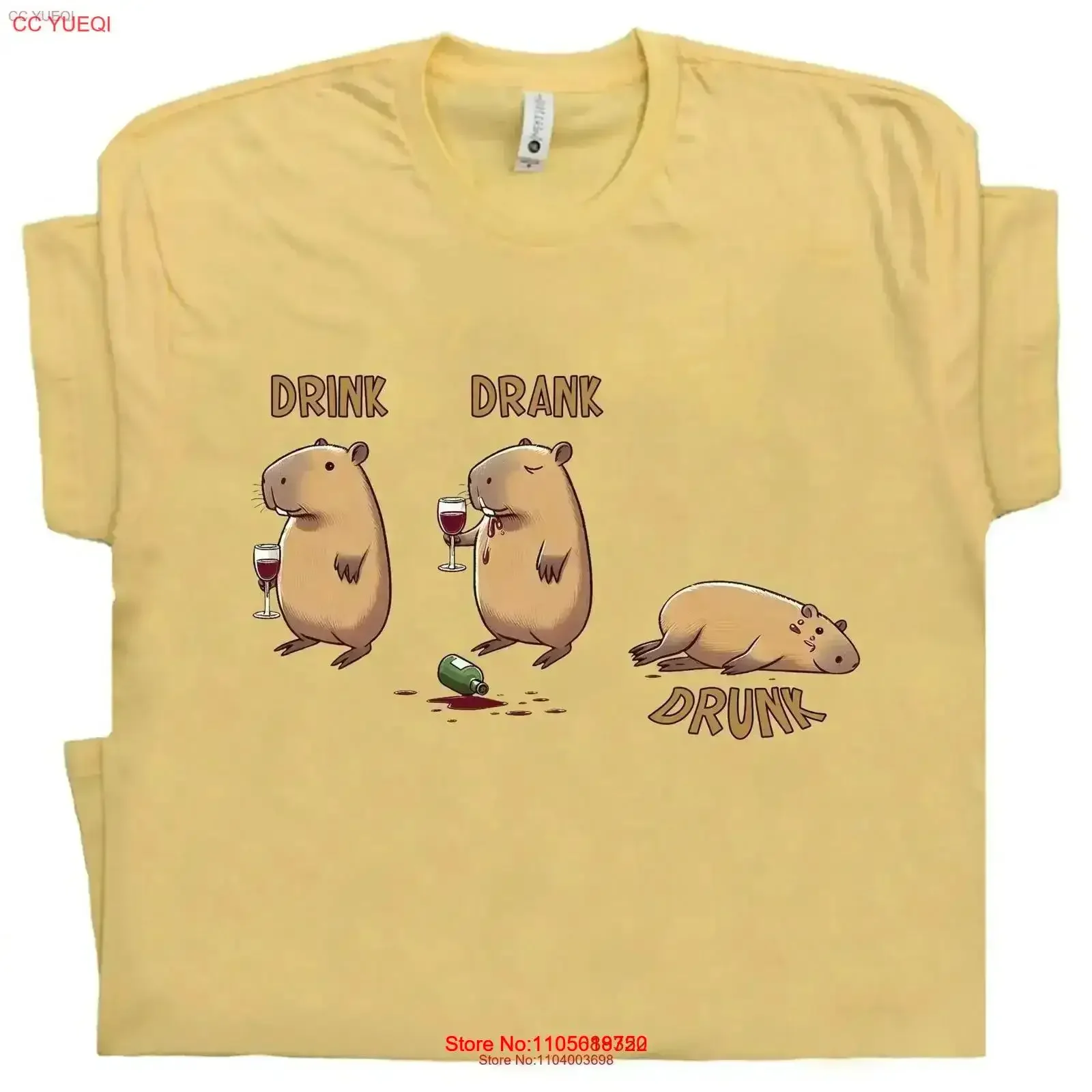 Funny Capybara T Shirt Drinking Wine Nature Inspired s for Lovers Animal Enthusiasts Unique Drunken Apparel Meme vintage Soft