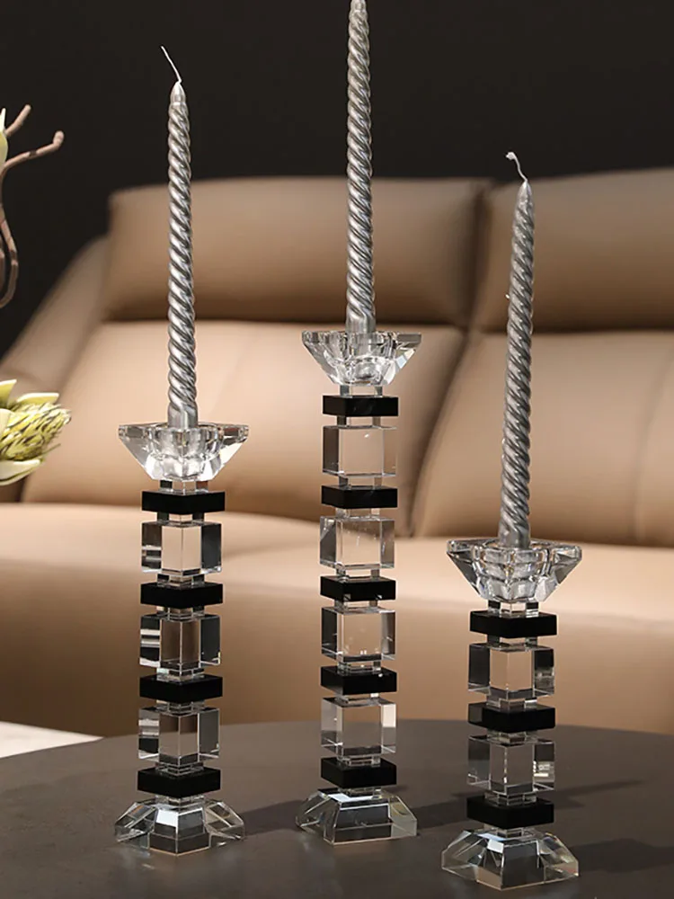 High Quality Candlestick Crystal Candle Holder Decorative Romantic Candlelight Dinner Candle Rack Candles Stand Ornament