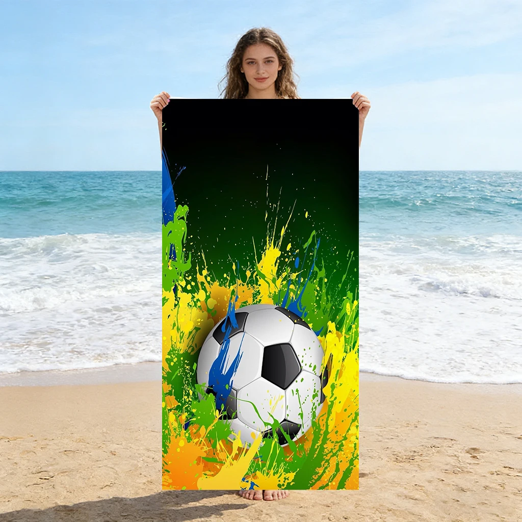 Football Match Beach Towel Quick-drying Super Absorbent Suitable for Swimming Beach Pool Gym Summer Gift for Friend Families