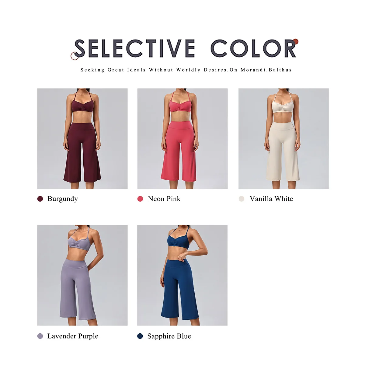 Ctenkevet Damen-Sportset, 2-teilig, rückenfreier Push-up-Yoga-BH, Pilates-Trainingsoberteil, Caprihose mit hoher Taille und weitem Bein, schnelltrocknender Sportanzug für das Fitnessstudio – Detail 5