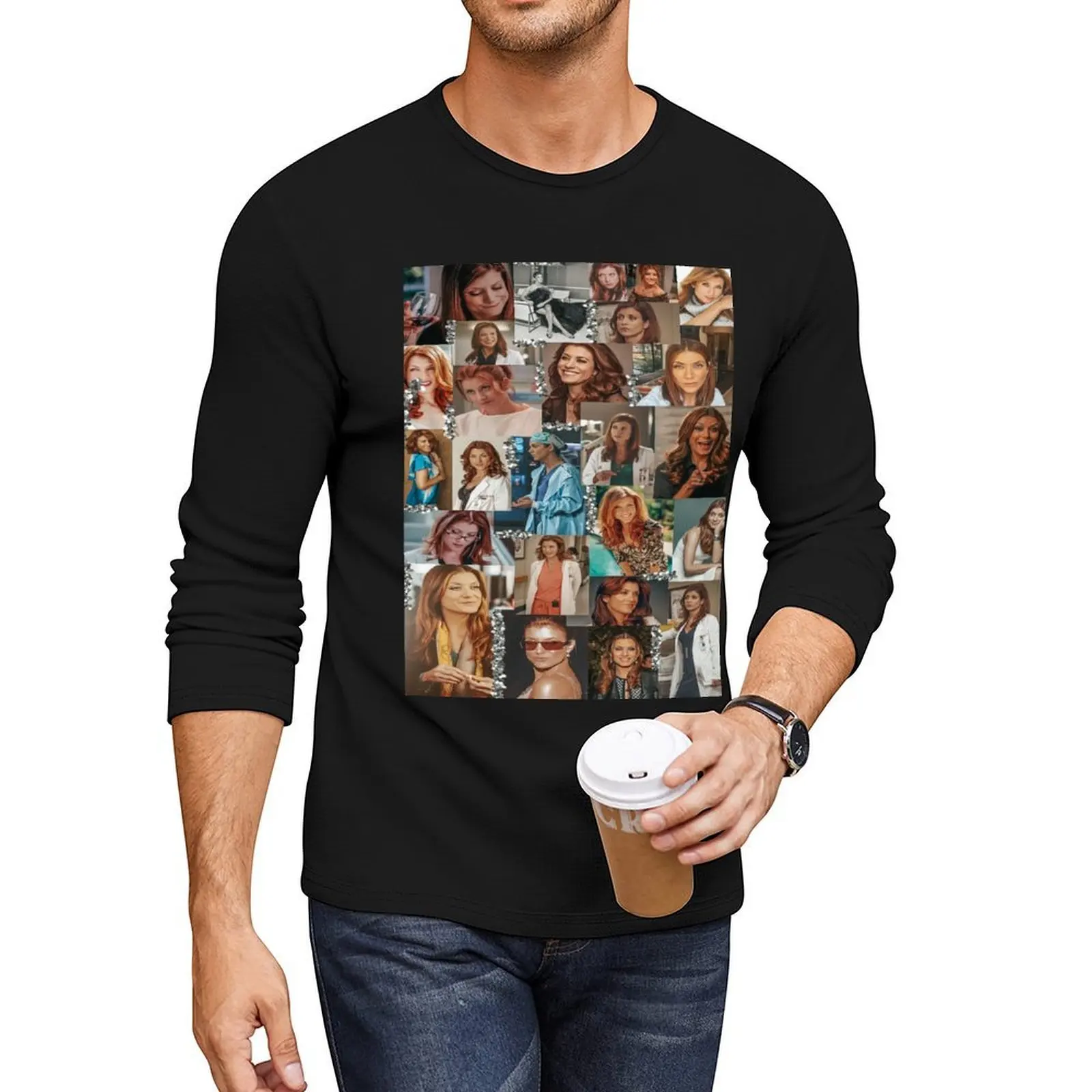 

addison montgomery collage :) Long T-Shirt funny t shirts plus size tops vintage t shirt men workout shirt