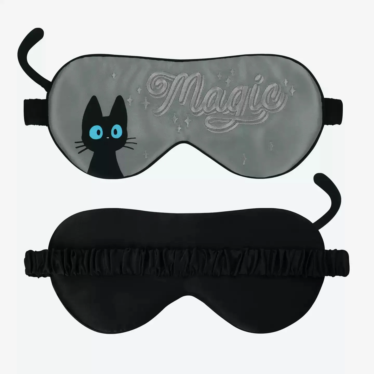 Aisha Cat Borduurwerk zijden slaapmasker ademend volledig verduisterend oogmasker reis slaapmasker zijden luxe cadeauset voor vrouwen