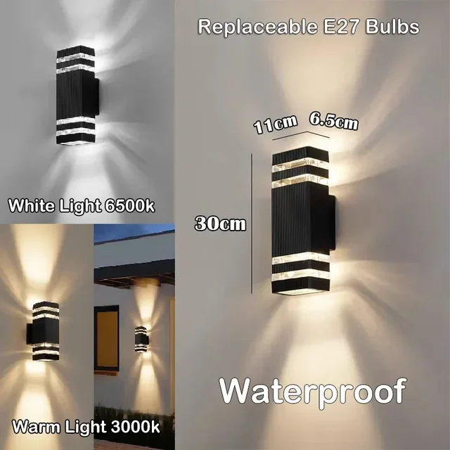 CHENBEN E27 Outdoor Wall Light Black 8