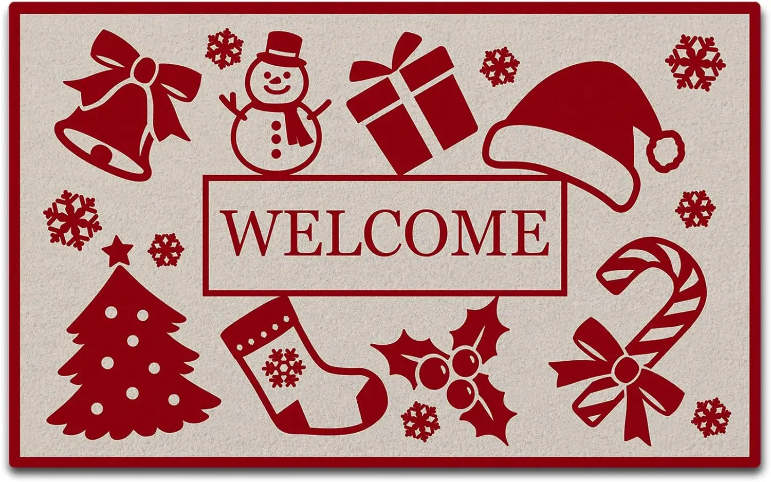 

Christmas Snowman Personalized Doormat Indoor Outdoor Entrance Front Door Mat Floor Mat Rubber Backing Non Slip Entryway Rug