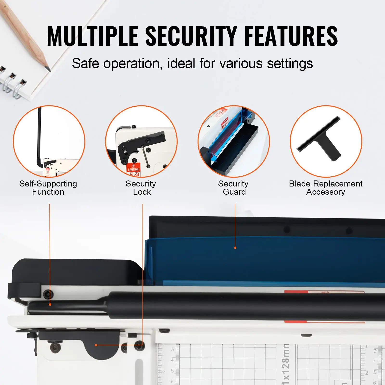 Heavy Duty Paper Cutter 12 Inch Industrial Trimmer for a4 Paper 400 Sheet Capacity Solid Steel Stack Paper Trimmer for office Home School Shop