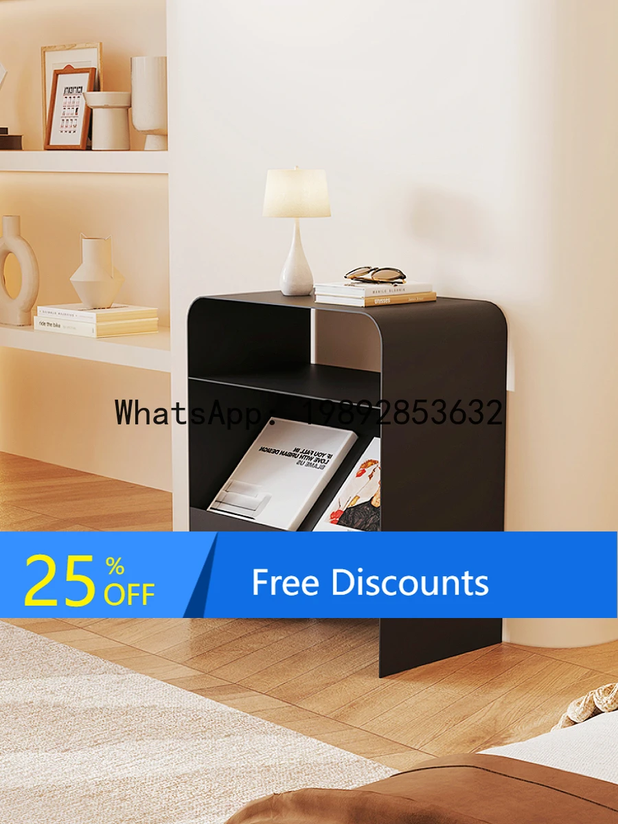 Bedside table modern simple small light luxury high-end feel storage rack for home use