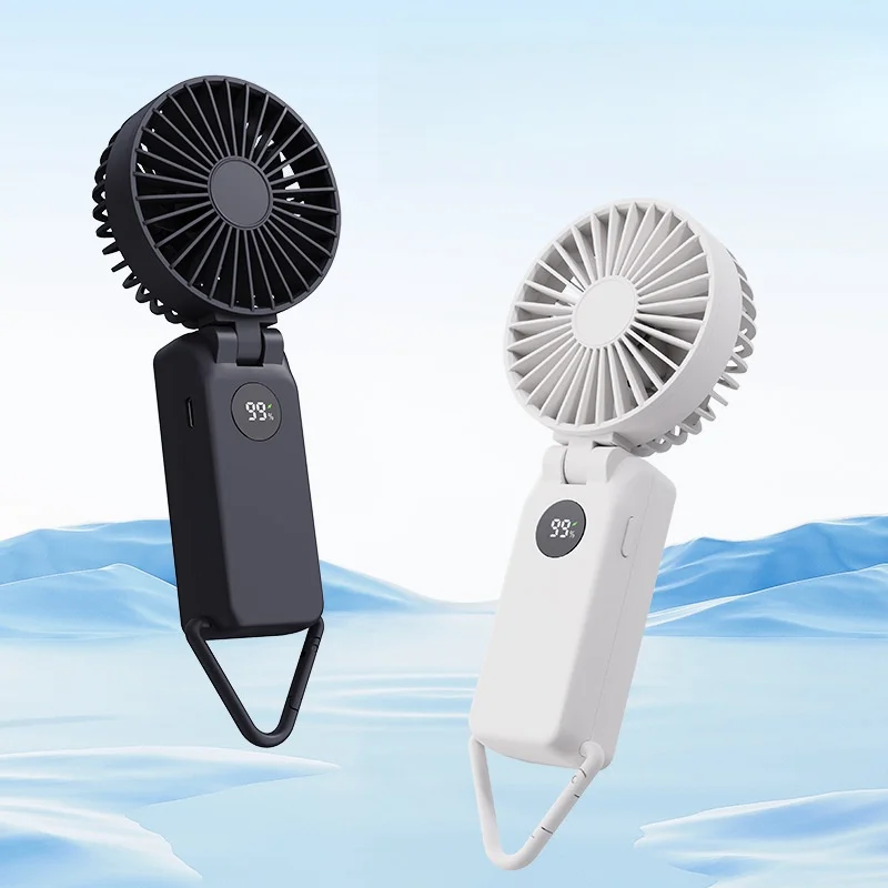 

Новинка 1800 мАч ручной бесшумный маленький вентилятор проекционный дисплей с тремя режимами регулировки для помещений и улицы портативная летняя техника