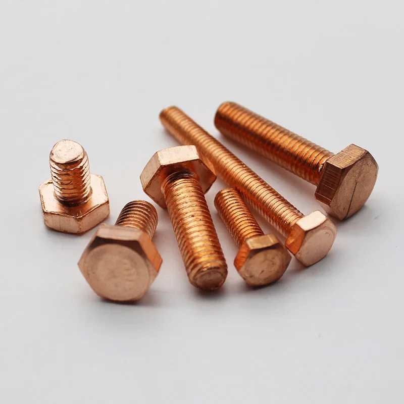 Kupfer-Außensechskantschraube, elektrolytische Kupferschraube, M3, M4, M5, M6, M8, M10, M12, M14, M16, M28 M20