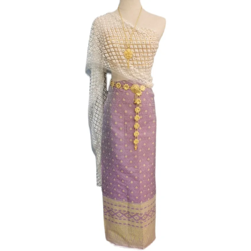 2025 abiti tradizionali tailandesi abito da viaggio vintage avvolto costumi sottili da festival multicolori per donne sud-est asiatiche tailandese