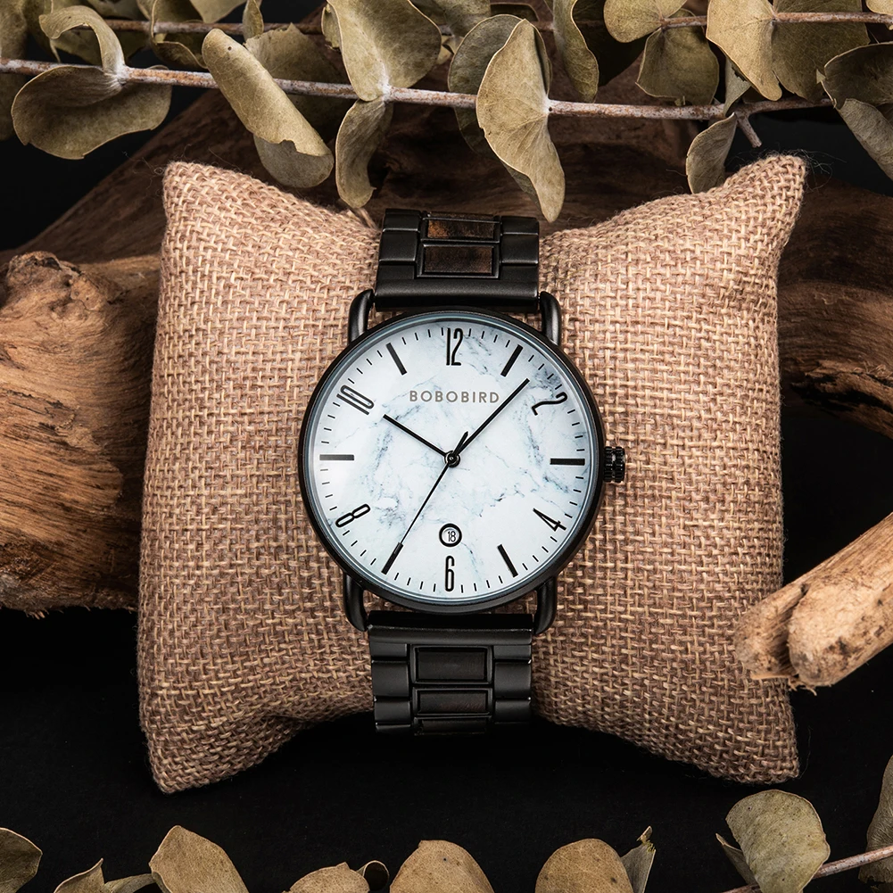 BOBO BIRD Wood Men Watch Top Brand Fashion Wristwatches Japanese Quartz Movement Wooden Gift Box Man Clock Fashion Dropshipping